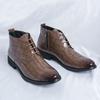 Sapatos masculinos plus size transfronteiriços outono e inverno, novidades, botas de couro, moda britânica, sapatos masculinos casuais de couro, botas Chelsea da moda, cano curto