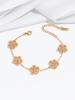 Collar femenino rojo neto trébol de cinco hojas circonita flor nicho transfronterizo nuevo sentido del diseño temperamento traje collar de acero inoxidable