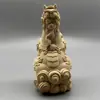 Talla de Boj Natural Artesanía de Madera Maciza Adorno Portátil de Mano para Hombres Unicornio de Llama