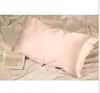 Funda de almohada de color sólido imitación seda, funda de almohada de confort para verano para adultos, funda de almohada de belleza fresca, pieza única, personalizada por el fabricante