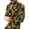Aliexpress Amazon Nueva Camisa Casual de Manga Larga Estampado 3D de Dragón para Hombre, Ajustada, con Cuello