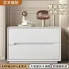 Nueva Mesa de Noche Minimalista Italiana, Gabinete de Noche de Doble Cajón Sin Ensamblaje, Gabinete de Almacenamiento de Piso de Lujo Ligero para Dormitorio del Hogar