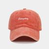 Boné Feminino Lavado Vintage Macio Bordado com Letra Aba Curva Chapéu de Sol Masculino para Exterior Versátil Esportivo Boné de Beisebol