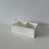Cesta de Almacenamiento Tejida Cuadrada Simple de Amazon Cesta de Almacenamiento de Artículos de Tocador de Gran Capacidad Cesta de Almacenamiento Portátil para el Hogar