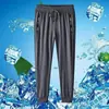 Pantalones Finos de Seda Hielo para Hombre, Pierna Recta, Elásticos, con Bolsillos, Corte Holgado, Pantalones Deportivos de Secado Rápido, Pantalones Casuales Transpirables para Hombre, Verano