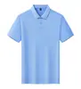 Camisa polo casual de manga curta, cor sólida, 210g, feita com Sorona nacional, versátil e estilosa, estilo masculino, pode ser impressa com texto