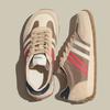 Tênis Feminino Forrest Gump com Blocos de Cor Primavera e Outono Novo Leve e Confortável Couro Genuíno Respirável Antiderrapante Waffle Casual Esportivo para Mulheres