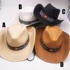 Sombrero de vaquero de copa dura, sombrero de playa, nuevo sombrero de verano, sombrero de paja panamá para hombres y mujeres, sombrero de copa, sombrero de vaquero occidental americano