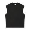 Regata Sem Mangas 270g Fio Duplo 32S Solta Sem Mangas Peso Pesado Algodão Puro Camiseta Manga Curta Unissex Colete Esportivo