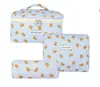 Bolsa de cosméticos portátil gran capacidad floral pequeño almacenamiento portátil algodón acolchado flor linda ins viaje estudiante