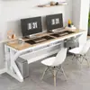 Mesa de escritório para desktop mesa de estudo para estudante mesa de computador para e-sports de canto arredondado mesa dupla estendida para computador uso doméstico