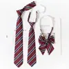 Corbata Jk Borgoña para Mujer, Estilo Japonés, Corbata de Rayas Perezosas Sin Nudo, Uniforme Académico, Foto de Graduación, Accesorio de Uniforme Escolar