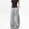 Calça Casual Outono e Inverno com Design Desconstruído Retro Americano, Calça de Moletom Larga Solta, Calça Longa Versátil Unissex com Caimento Fluido