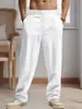 Pantalones Casuales de Lino Holgados Nuevos para Hombre, Pierna Ancha, de Moda, para Playa, Deportes, Cuatro Estaciones, Transpirables, Transfronterizos de Amazon Europeo y Americano