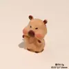 Muñeca de Resina de Capibara de Dibujos Animados Tridimensionales Adorno Decorativo DIY para Coche Escritorio Accesorios para Llavero