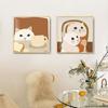 Mural de Parede de Fundo de Sofá Pintura de Contraponto Gato Fofo Sala de Estar Pintura Suspensa Estilo Ins Escandinavo Quarto Decoração Pintura