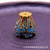 60807 Estilo Antiguo Nuevo Estilo Chino Base de Tocado de Cobre Hanfu con Incrustaciones de Nácar y Accesorios de Goteo de Aceite, Material de Conexión para Borla 10*10mm