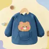 Babero Impermeable de Pana para Bebé para Comer, Anti-Suciedad, Otoño e Invierno, Babero Unisex para Bebé, Babero Infantil