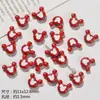 Acessórios de cabelo vermelhos festivos de Ano Novo DIY feitos à mão desenho animado estrela coração laço pequeno ornamento materiais contas soltas