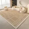 Alfombra estilo crema antideslizante sala de estar lujo ligero avanzado dormitorio hogar mesita de noche lavable borrable sofá tapete de piso mesa de centro manta