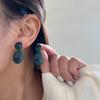 Pendientes de aguja de plata 925 con pintura de flores de amor de otoño e invierno de Corea del Sur, elegantes y retro que combinan con todo para mujer.