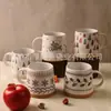 *Edición Limitada de Navidad 0343* 8.5*9.5cm 450ml Taza Cónica de Cerámica Taza de Café Serigrafiada Taza de Agua en Relieve