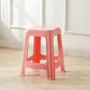 Taburete de plástico engrosado para uso doméstico, adecuado para sala de estar, mesa de comedor, taburete alto, taburete de goma, taburete para cambiarse los zapatos, taburete cuadrado de baño, banco pequeño