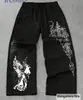 Calça casual estampada com padrão xadrez American Gothic, calça masculina de corte solto com cordão, perna larga e reta, exclusivamente para vendas transfronteiriças, tamanho 26