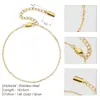 Tobillera Pulsera Cadena HF Acero Titanio Cadena Cruzada Oro 14K Femenina Cierre Langosta Acero Inoxidable No Se Desvanece Mayoreo