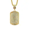 Joyería de comercio exterior Amazon ebay popular hip hop europeo y americano tamaño pequeño completo de diamantes marca militar accesorios de collar colgante