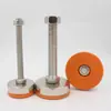 Pin de fábrica D40 patrón TPU fijo pie de ajuste de goma amarilla amortiguación de copa pie de soporte antideslizante pie de tornillo ajustable