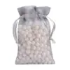Nova Sacola de Presente de Malha Espessa com Cordão, Pacote com 50 unidades, Transparente Lisa, Sacola de Armazenamento e Embalagem de Organza