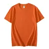 Camiseta de Algodón Peinado de Manga Corta de 180 g, Color Sólido, Prenda Superior Lisa para Parejas, Camisa Fina de Algodón Puro, Cuello Redondo para Hombre