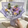 Buquê de Tulipas de Tricô para o Dia dos Namorados Chinês, Rosas de Lã de Tricô Transfronteiriças, Flores Artificiais de Tricô, Presente de Aniversário de Formatura