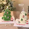 Decoraciones para Pasteles Navideños 2025 con Forma de Árbol de Navidad Adornos de Dibujos Animados de Papá Noel Muñeco de Nieve Pingüino Escamas de Azúcar Enchufe