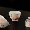 Dinastia Tang e Song Yuni Arita-Yaki Orquídea Borboleta Pintada à Mão Cerâmica Doméstica Xícara de Chá Conjunto de Chá Kung Fu Xícara Única Tamanho Pequeno