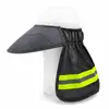 Chapéu de proteção solar com viseira refletiva grande cobertura de capacete de segurança viseira de sol elegante malha refletiva cobertura de capacete chapéu de canteiro de obras