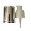Bomba de Polvo de 20 Dientes Boquilla de Spray Externa de Doble Capa Tapa Redonda Plateado Brillante Galvanizado Cabezal de Bomba de Presión para Loción Cosmética Fabricante