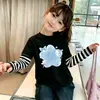 Camiseta de manga larga para niños estilo coreano, nueva camiseta de algodón con dibujos animados para primavera y otoño para niñas, elegante camiseta básica para bebés niñas