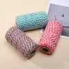 Venta Caliente Transfronteriza Cuerda de Algodón de 2 mm Estilo Navideño Hilo de Algodón Rojo y Blanco Cuerda Decorativa Colorida Hecha a Mano Fábrica Venta al por Mayor en Stock