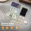 Portatarjetas Multifuncional de Aleación de Aluminio con Banda Elástica, Tarjetero Unisex, Portatarjetas Metálico Ultra Delgado Antirrobo RFID con Empuje Lateral