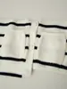 Fábrica de Origen Transfronteriza Cárdigan de Punto Rayado Simple Europeo y Americano para Mujer Cuello Redondo Bolsillo Botones de un Solo Botón Abrigo Suéter