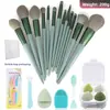 Set de 7 Pinceles Suaves para Maquillaje, Base en Polvo, Sombra de Ojos, Pinceles para Ojos, Kit Completo de Herramientas de Belleza con Esponja para Maquillaje y Depilador de Cejas