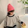 Suéter de punto de algodón de manga larga para niños y niñas, novedad de primavera 2021, estilo coreano informal para niños y bebés, top a rayas de moda