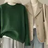 Suéter de Tricô Aveludado Macio e Ceroso com Estampa de Guaxinim para Mulheres no Inverno, Gola Alta, Tricô de Lã Preguiçoso e Solto, Camada Base Interna