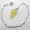 Venta caliente Ágata natural Cristal gema cono hexágono cono colgante DIY Colgante de cristal