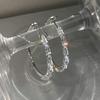 Aretes de Aro de Circonia de Alta Gama, Ligeros y Elegantes, Aretes de Estilo Minimalista de Moda 2025, Aretes de Aro Grandes Exagerados para Mujer