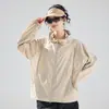 Mesmo estilo de uma certa roupa de proteção solar de seda gelada de banana 2026 novo verão proteção UV para pessoas baixas roupa externa larga masculina