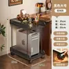 Suporte de torre de computador sob a mesa, prateleira de armazenamento ajustável em altura para uso no escritório e em casa, base de suporte de gabinete multicamadas móvel no chão