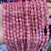 8mm Contas Redondas Facetadas de Pedra Natural Calcedônia Colorida Pedra Olho de Tigre Cristal Rosa Contas Artesanais Pulseira DIY Colar Pingente